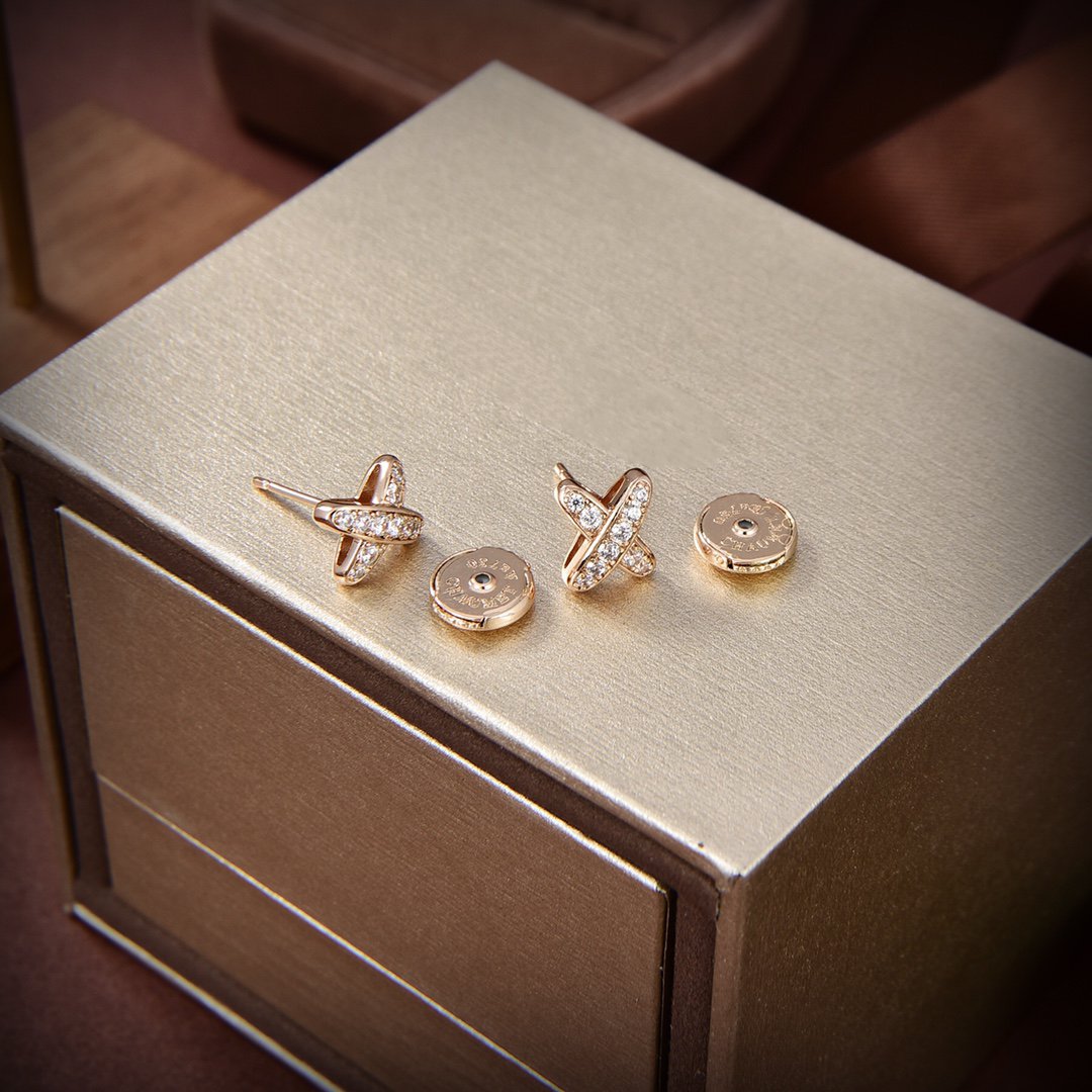 [Glimmer]JEUX DE GOLD DIAMOND EARRINGS