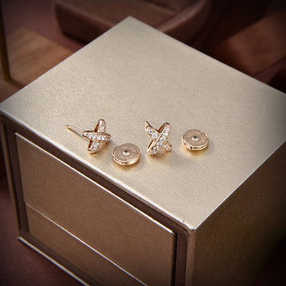 [Glimmer]JEUX DE GOLD DIAMOND EARRINGS