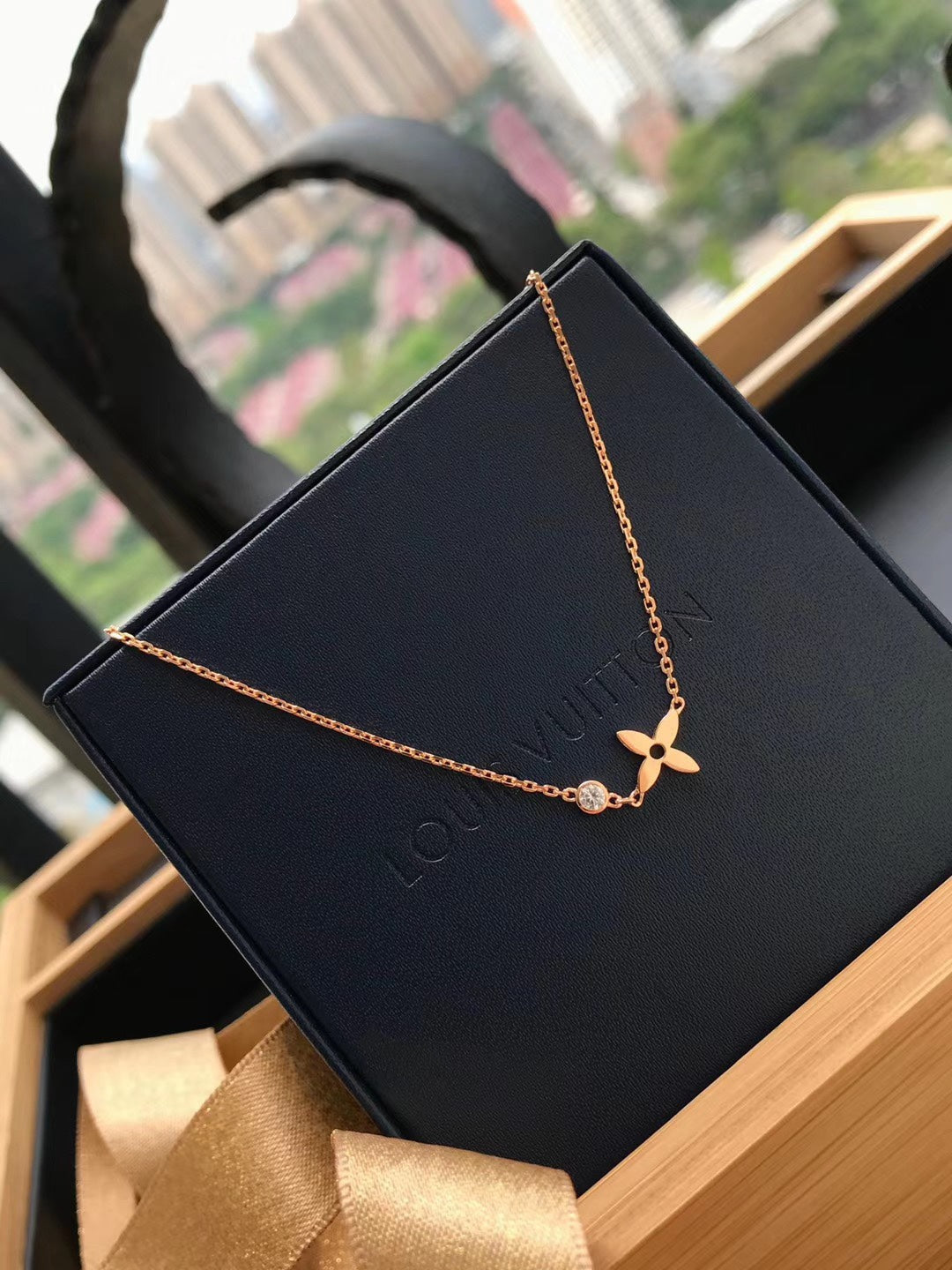 [Glimmer]BLOSSOM PENDANT PINK GOLD AND DIAMOND