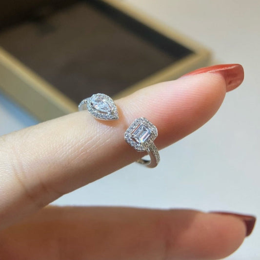 [Glimmer]MY TWIN TOI & MOI SILVER DIAMOND RING