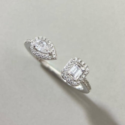 [Glimmer]MY TWIN TOI & MOI SILVER DIAMOND RING