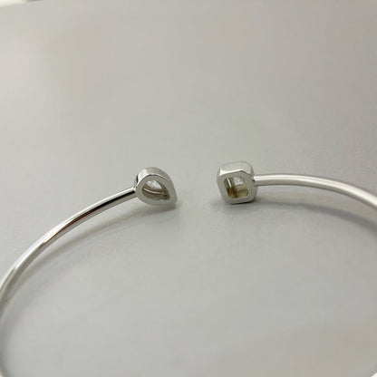 [Glimmer]JONC FLEX MY TWIN TOI & MOI SILVER DIAMOND BRACELET