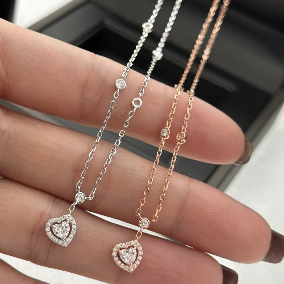 [Glimmer]JOY HEART DIAMOND NECKLACE