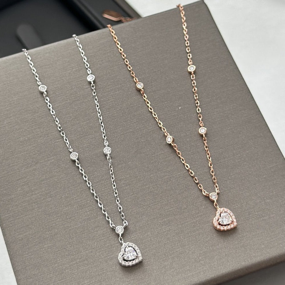 [Glimmer]JOY HEART DIAMOND NECKLACE