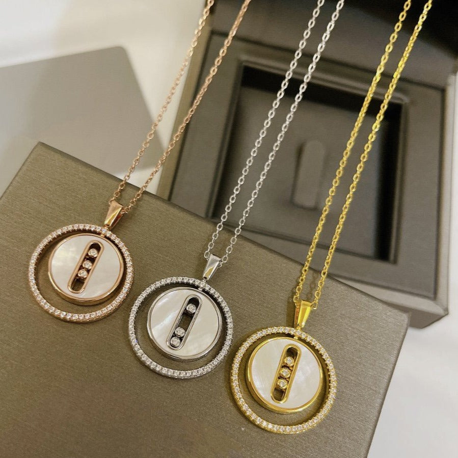 [Glimmer]Demo MOVE MM NACRE BLANCHE DIAMOND NECKLACE