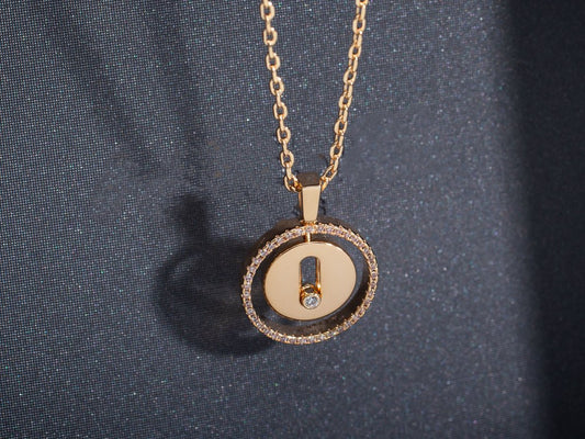 [Glimmer]Demo MOVE PM NECKLACE PINK GOLD DIAMOND