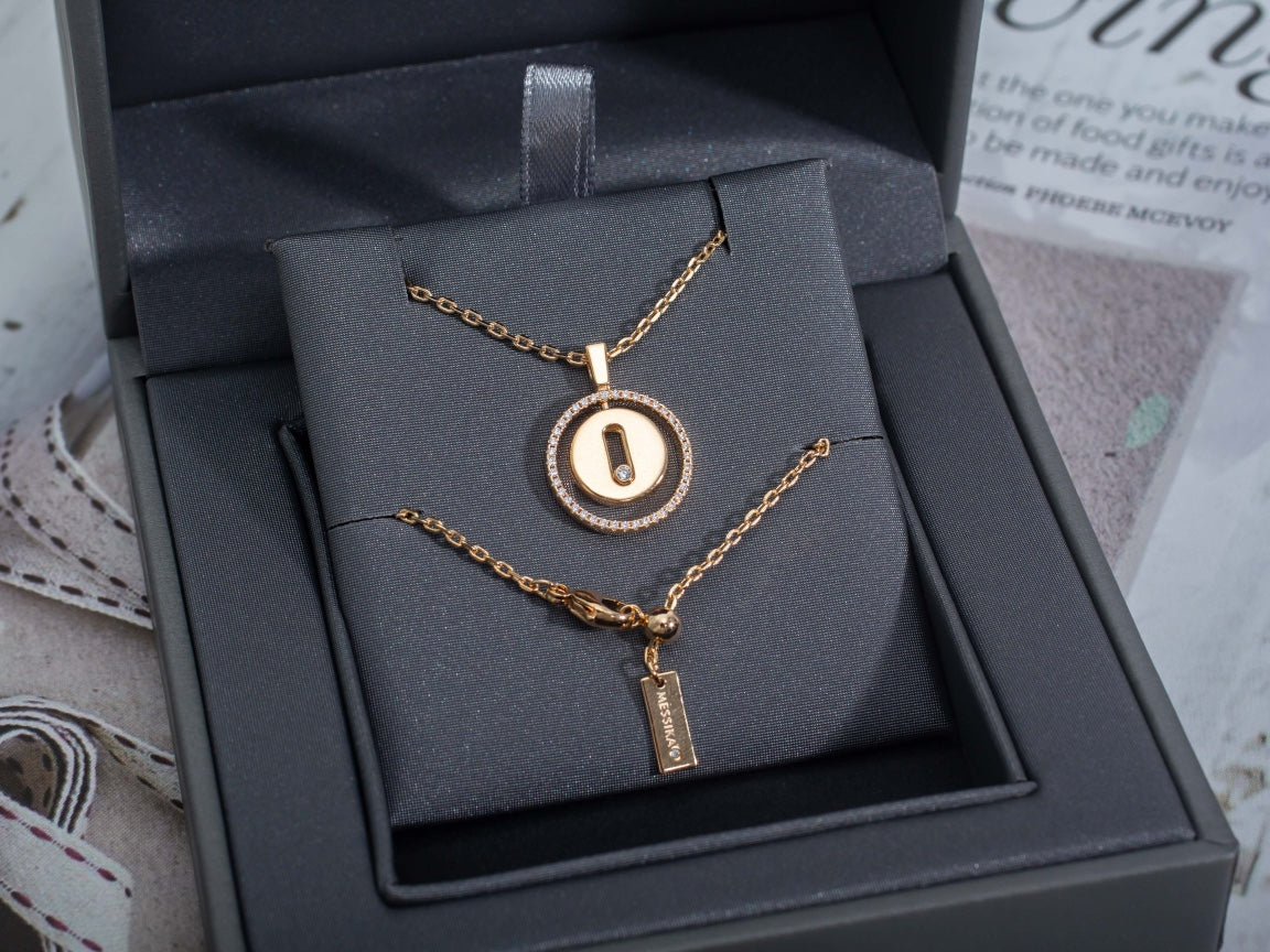 [Glimmer]Demo MOVE PM NECKLACE PINK GOLD DIAMOND