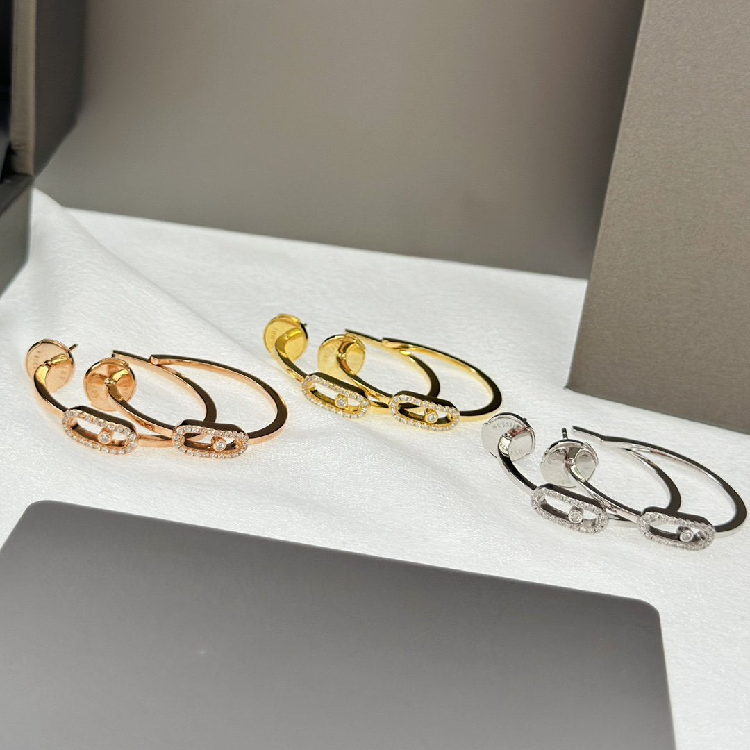 [Glimmer]CREOLES MOVE UNO PM DIAMOND EARRINGS