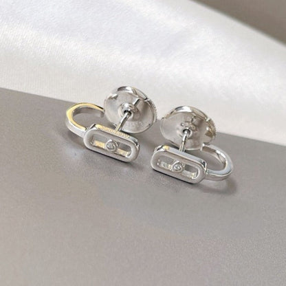 [Glimmer]CREOLES MOVE UNO MINI 1 DIAMOND EARRINGS