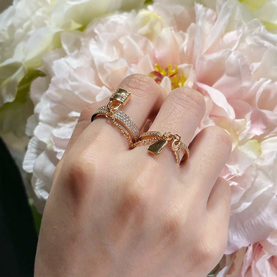 [Glimmer]HM KELLY CLOCHETTE DOUBLE RING IN  WITH DIAMONDS