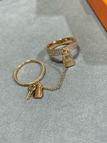 [Glimmer]HM KELLY CLOCHETTE DOUBLE RING IN  WITH DIAMONDS