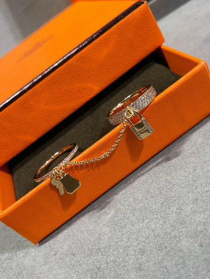 [Glimmer]HM KELLY CLOCHETTE DOUBLE RING IN  WITH DIAMONDS