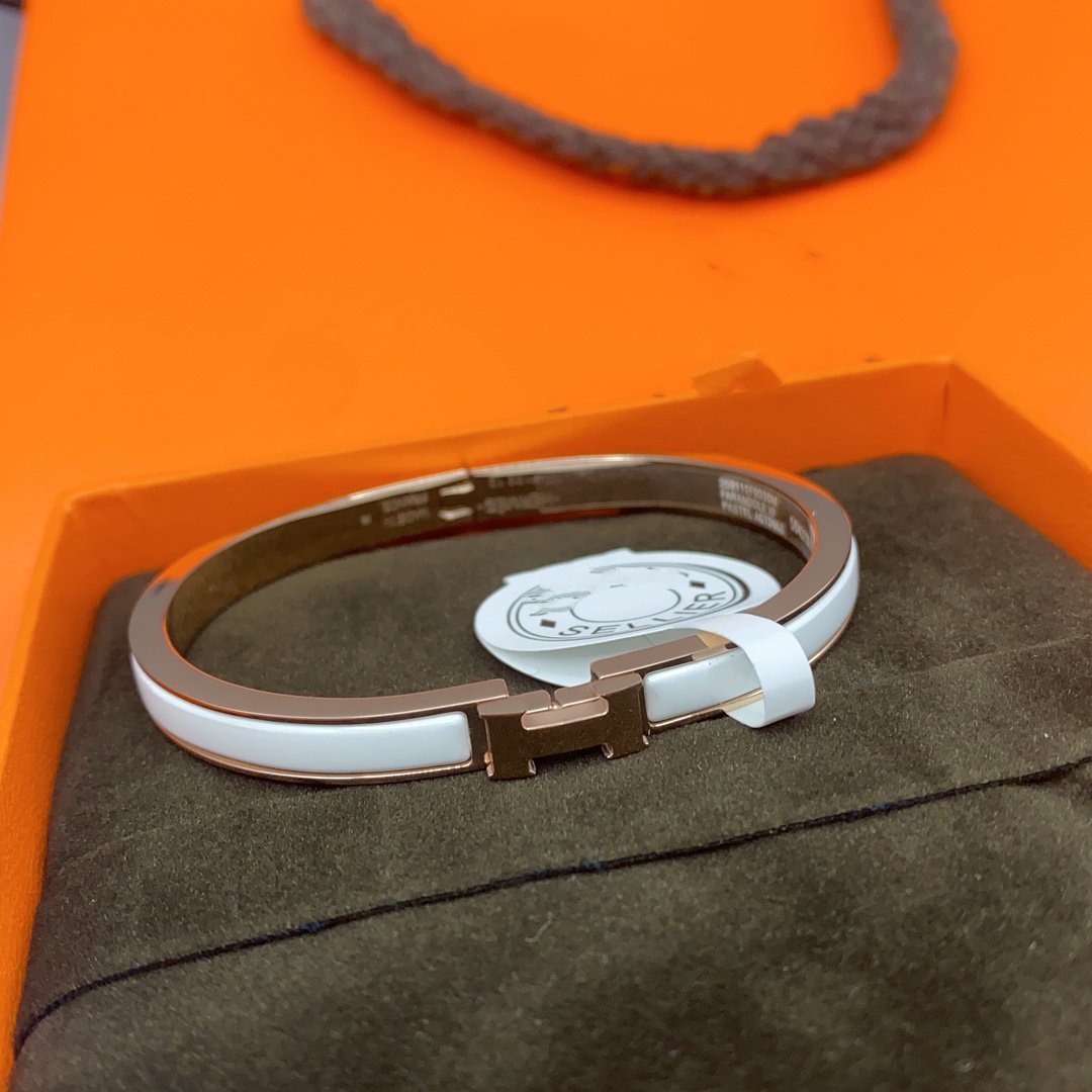 [Glimmer]CLASSIC HM CLIC WHITE 8MM ENAMEL BRACELET