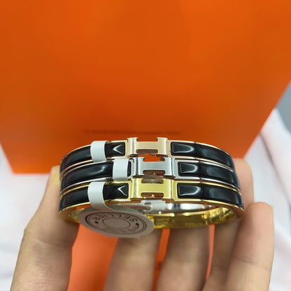 [Glimmer]CLASSIC HM CLIC BLACK 8MM ENAMEL BRACELET