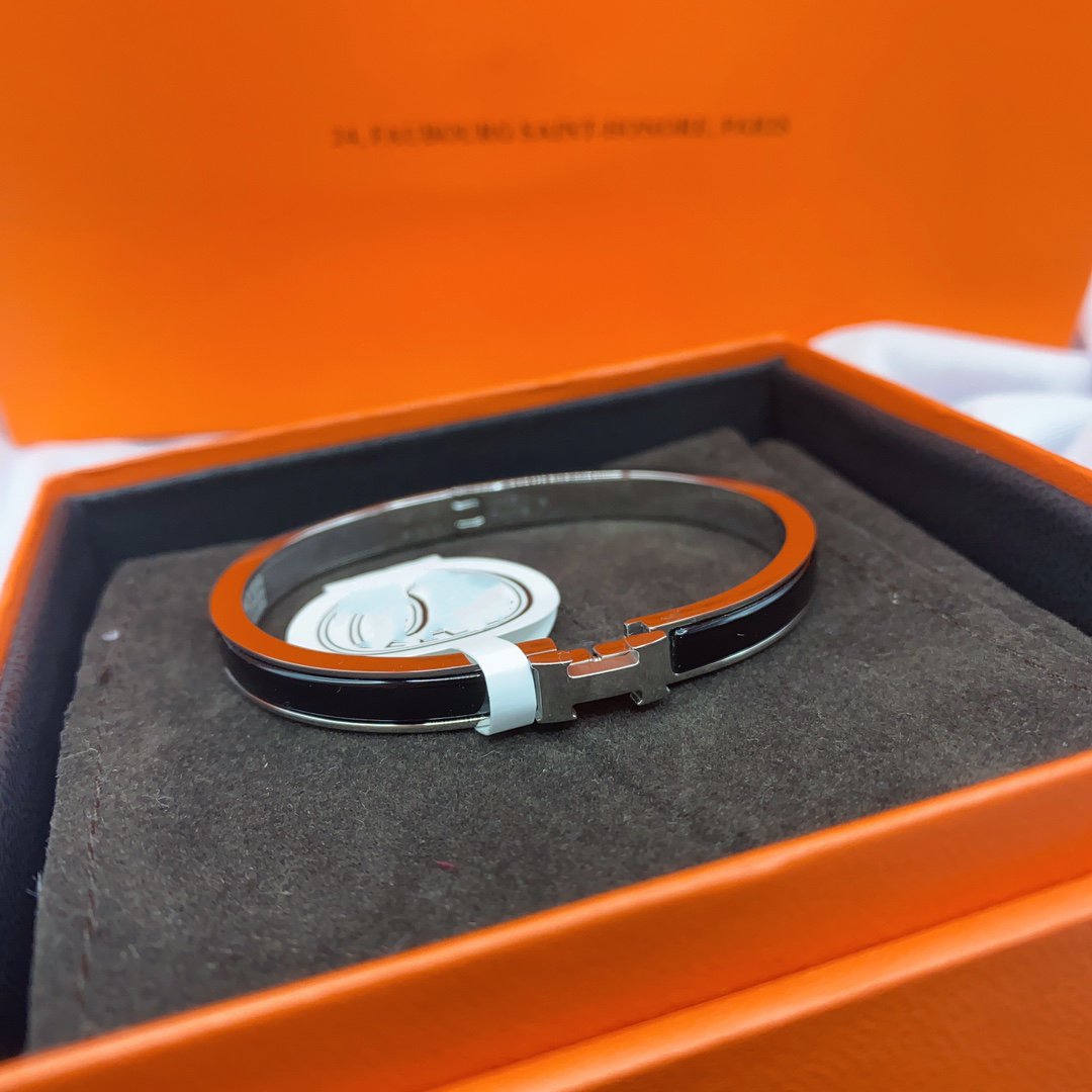 [Glimmer]CLASSIC HM CLIC BLACK 8MM ENAMEL BRACELET