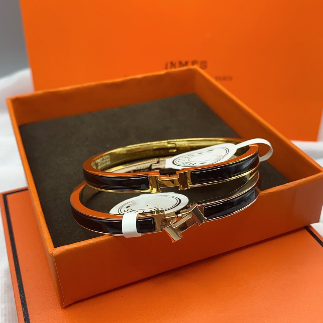 [Glimmer]CLASSIC HM CLIC BLACK 8MM ENAMEL BRACELET