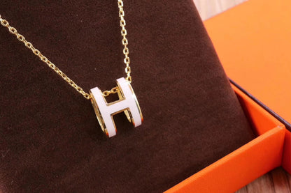 [Glimmer]HM CLIC YELLOW ENAMEL GOLD NECKLACE