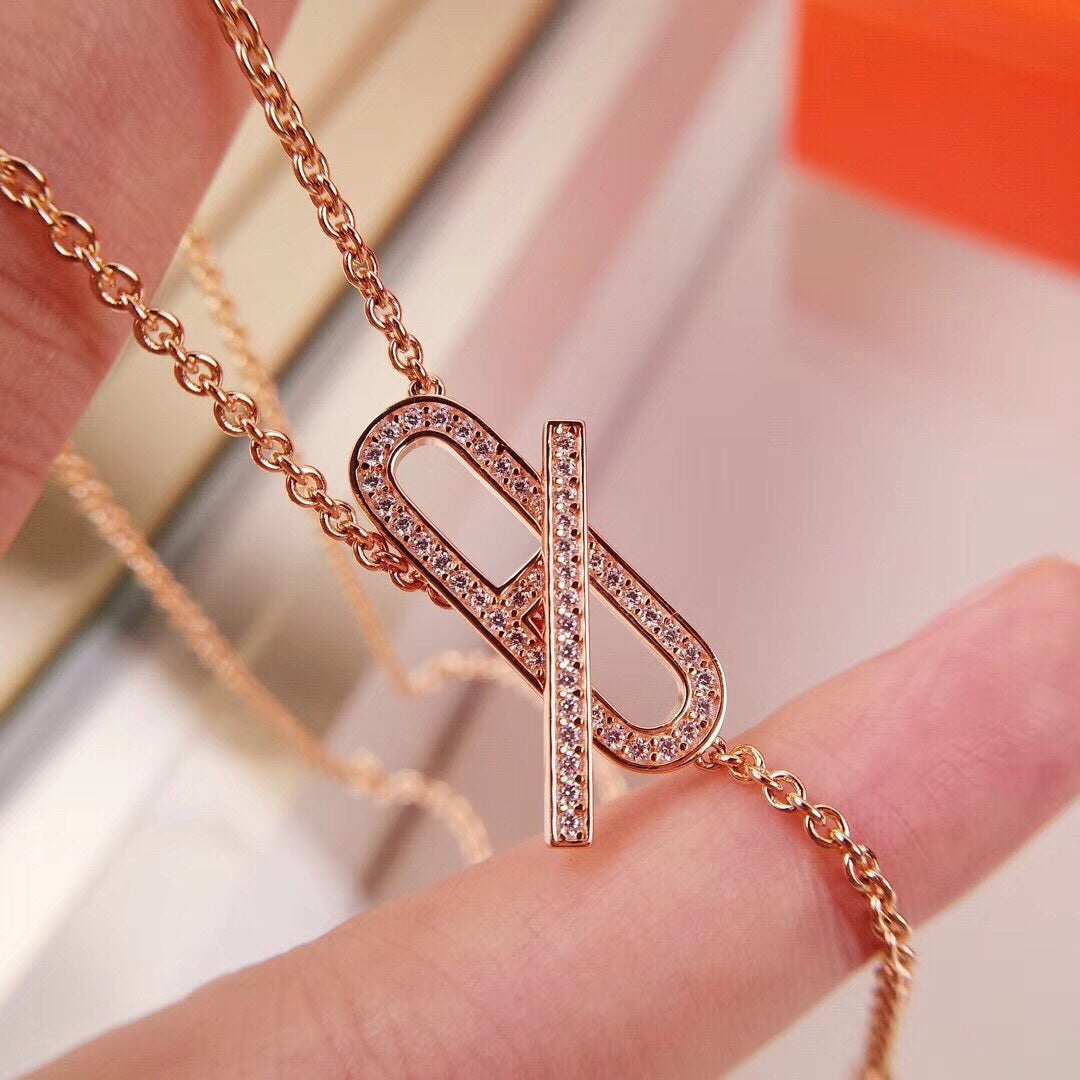 [Glimmer]HM FIRE PIG NOSE NECKLACE TRENDY STREET