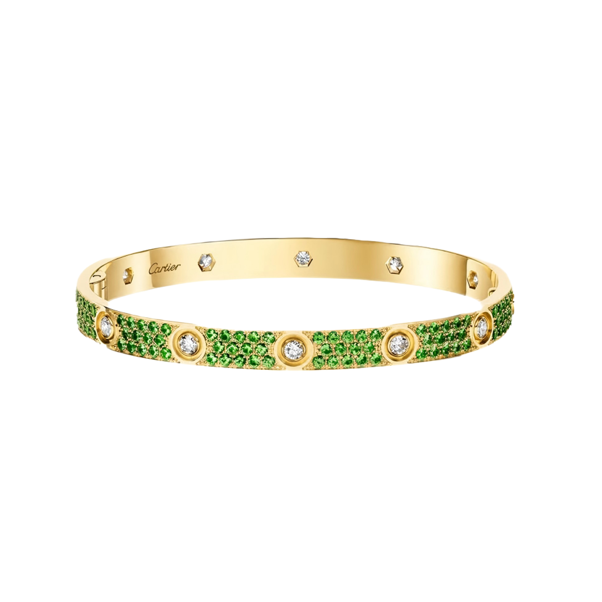 [Glimmer]2026 PAVE GEMSTONE LOVE BRACELET 6.1MM 10 DIAMONDS