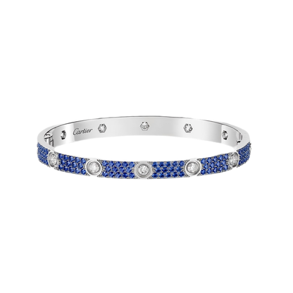 [Glimmer]2026 PAVE GEMSTONE LOVE BRACELET 6.1MM 10 DIAMONDS