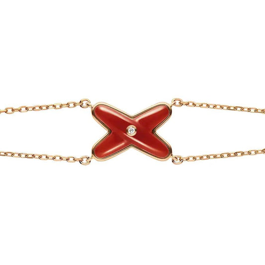 [Glimmer]JEUX BRACELET CARNELIAN PINK GOLD 1 DIAMOND