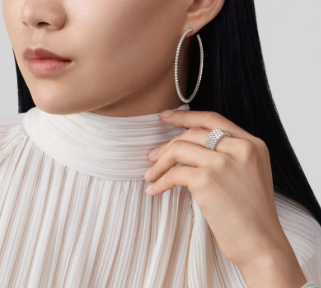 [Glimmer]Five-row diamond ring