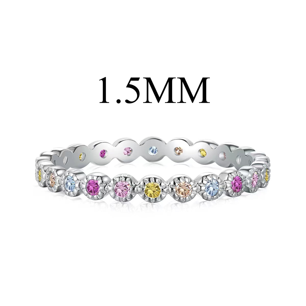 [Glimmer Jewelry]Radiant Sparkling Round Cut Daily Ring