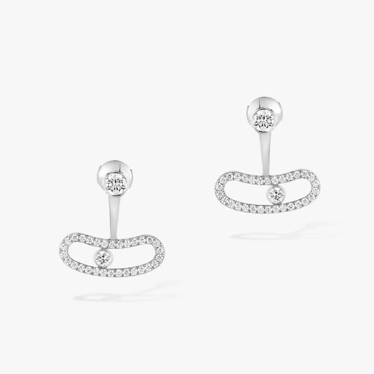 [Glimmer]MOVE UNO SILVER DIAMOND EARRINGS