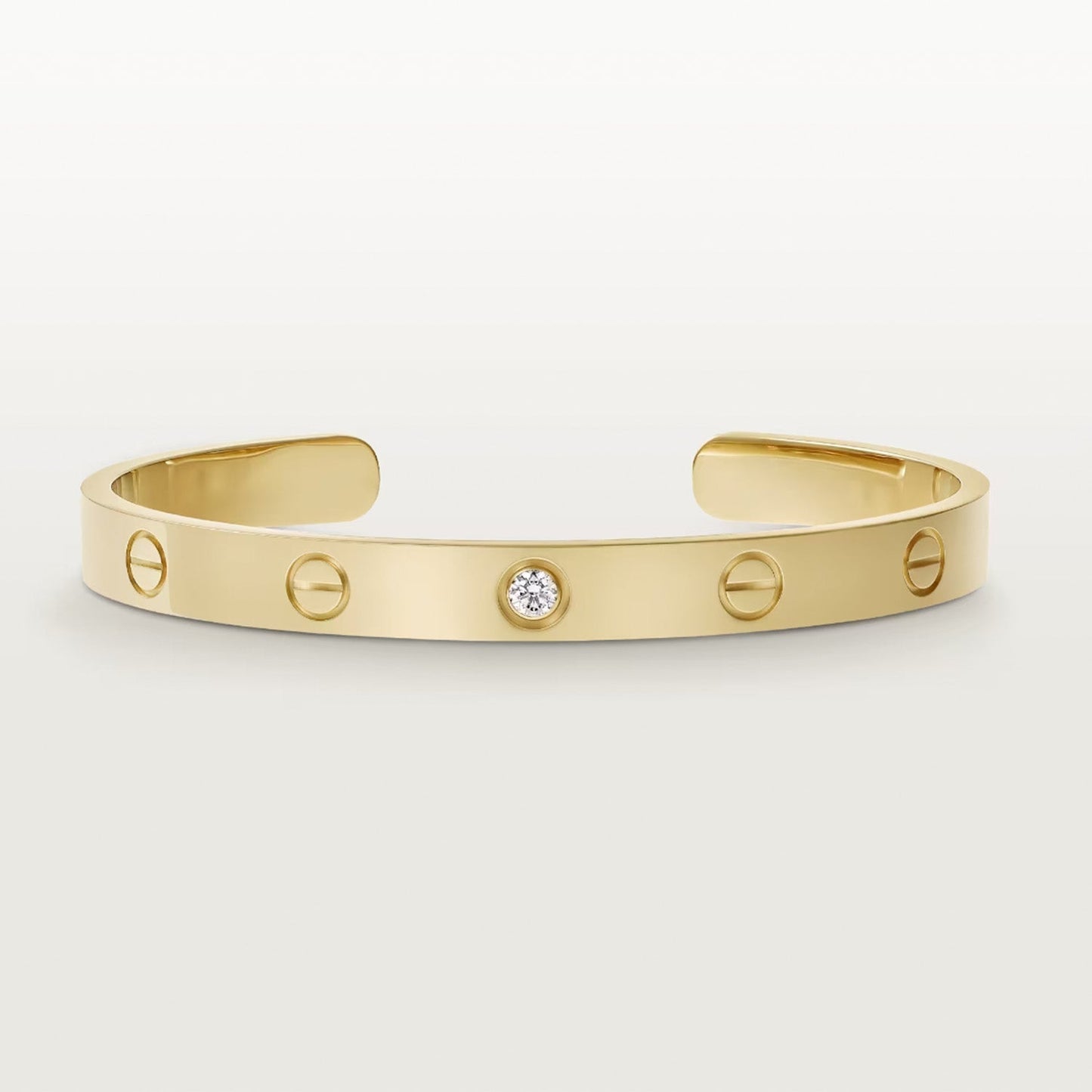 [Glimmer]LOVE BRACELET 6.1MM 1 DIAMOND OPEN CUFF