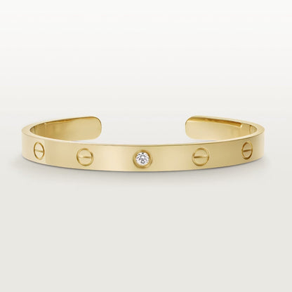 [Glimmer]LOVE BRACELET 6.1MM 1 DIAMOND OPEN CUFF