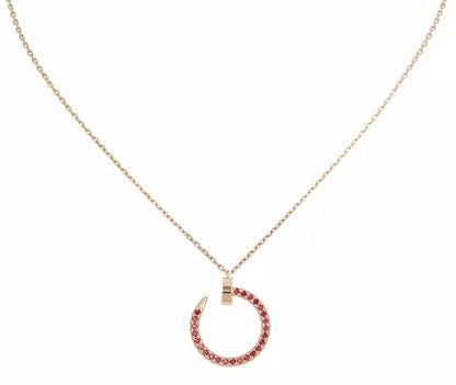 [Glimmer]JUSTE NECKLACE GOLD RED DIAMONDS
