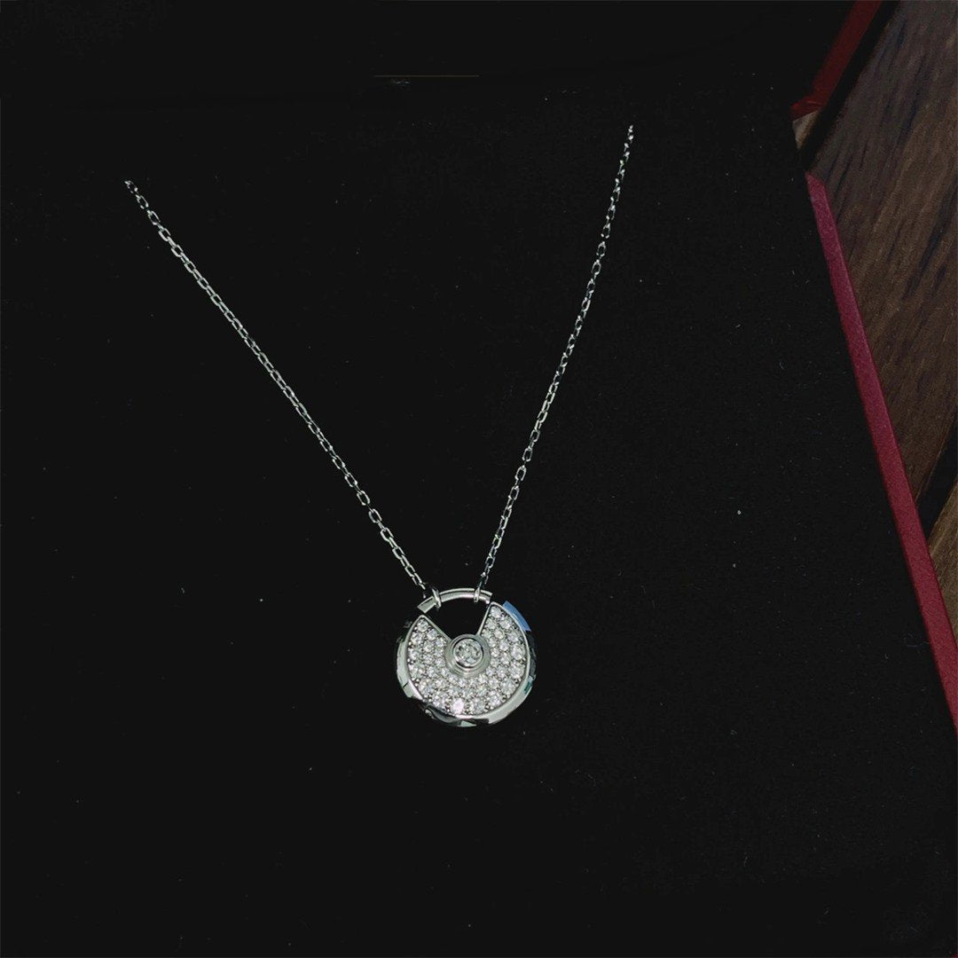 [Glimmer]AMULETTE SILVER FULL DIAMOND NECKLACE
