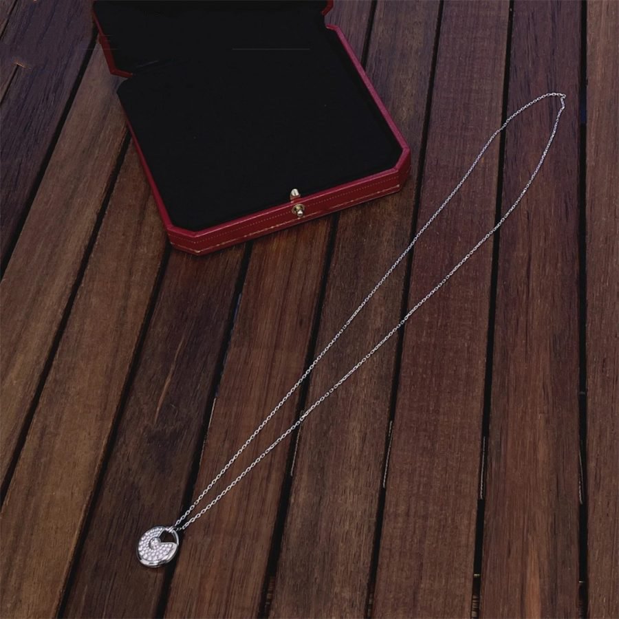 [Glimmer]AMULETTE SILVER FULL DIAMOND NECKLACE