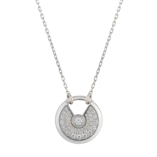 [Glimmer]AMULETTE SILVER FULL DIAMOND NECKLACE
