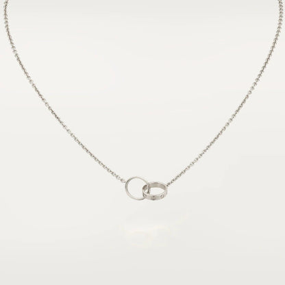 [Glimmer]LOVE NECKLACE PINK GOLD AND SILVER