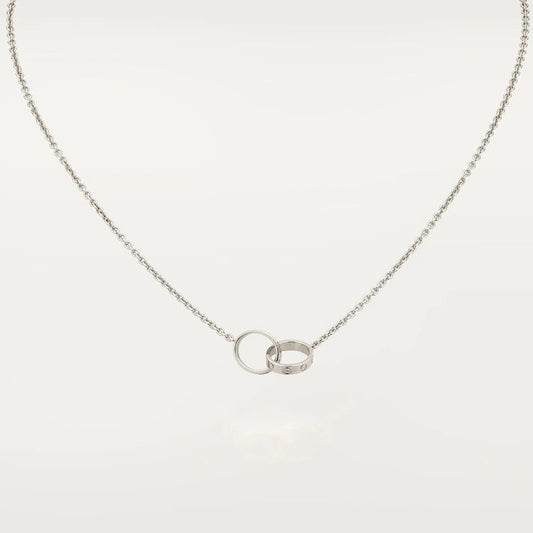 [Glimmer]LOVE NECKLACE PINK GOLD AND SILVER