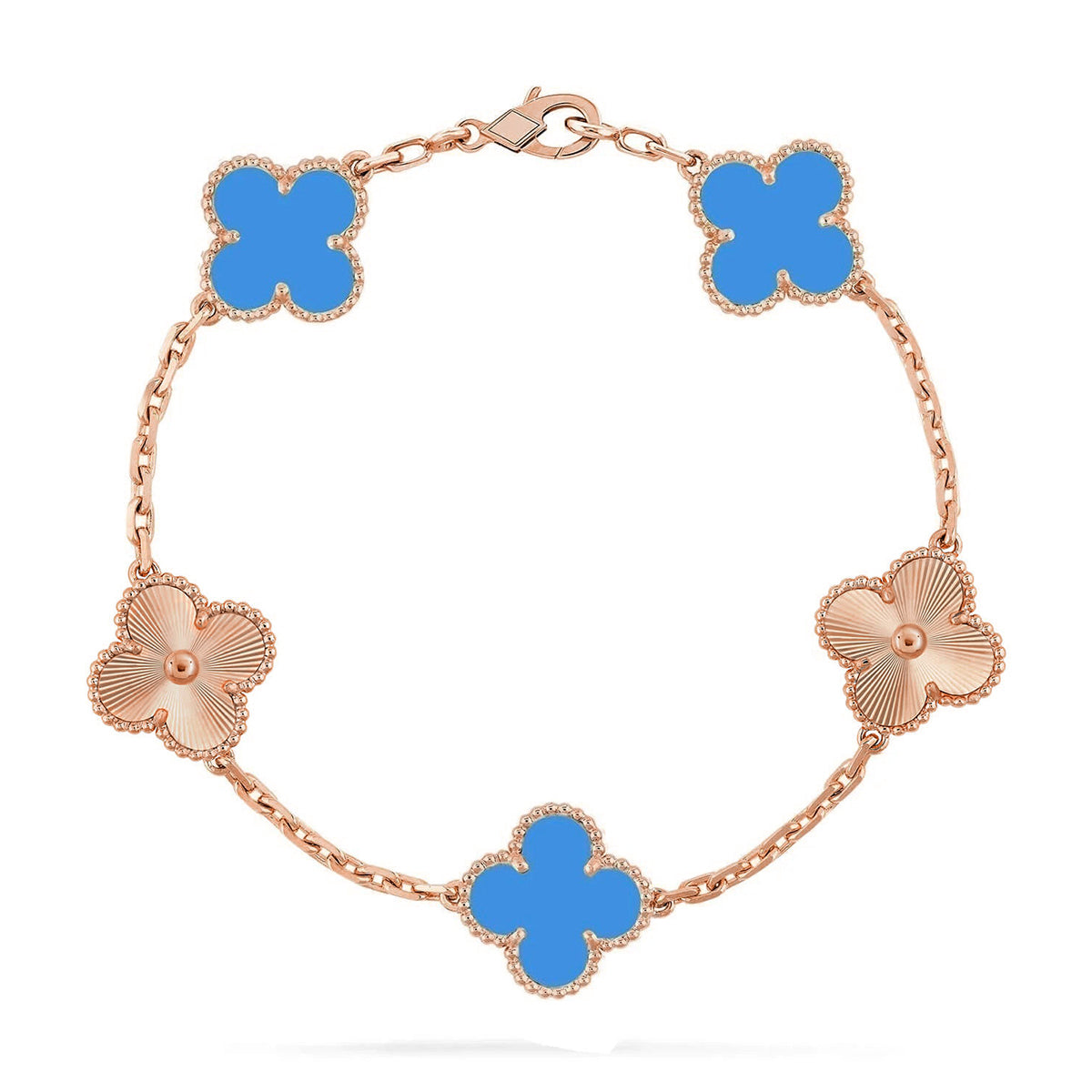 [Glimmer] CLOVER 5 MOTIF BLUE AGATE BRACELET COLLECTION