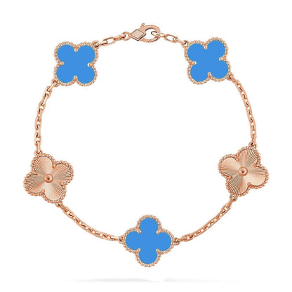 [Glimmer] CLOVER 5 MOTIF BLUE AGATE BRACELET COLLECTION