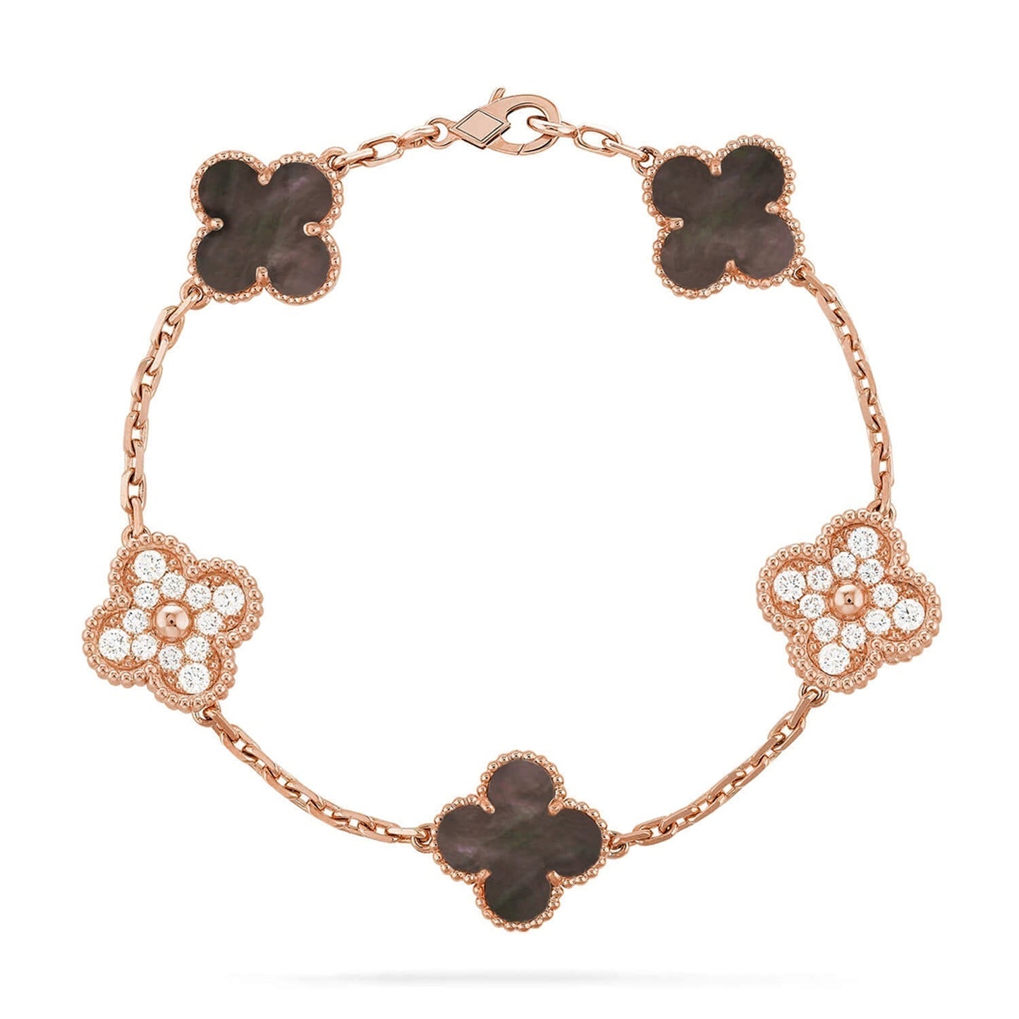 [Glimmer] CLOVER 5 MOTIF GRAY MOP BRACELET COLLECTION