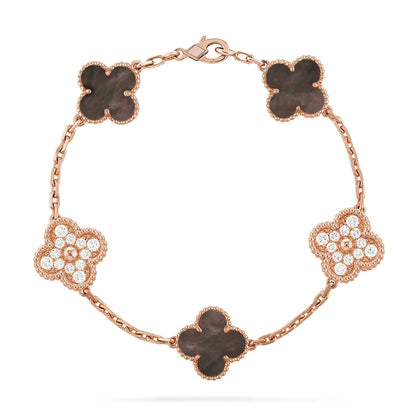 [Glimmer] CLOVER 5 MOTIF GRAY MOP BRACELET COLLECTION