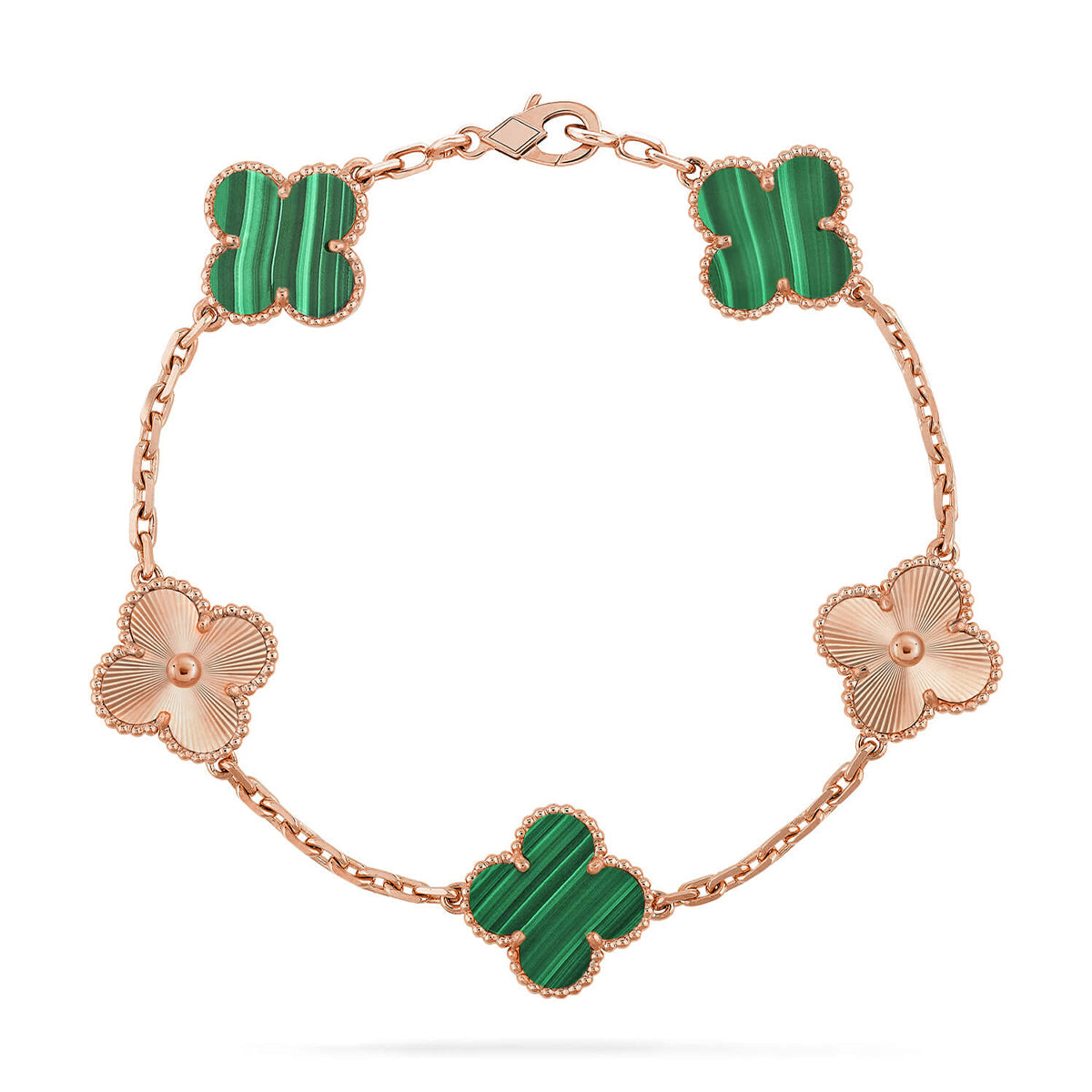[Glimmer] CLOVER 5 MOTIF MALACHITE BRACELET COLLECTION