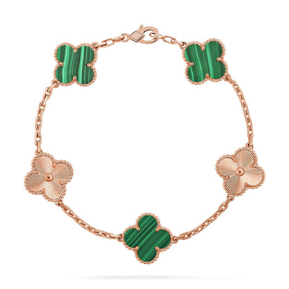 [Glimmer] CLOVER 5 MOTIF MALACHITE BRACELET COLLECTION
