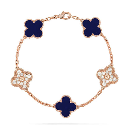 [Glimmer]CLOVER 5 MOTIF LAPIS LAZULI BRACELET COLLECTION
