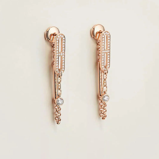 [Glimmer]CHAINE CHAOS DIAMOND DROP EARRINGS