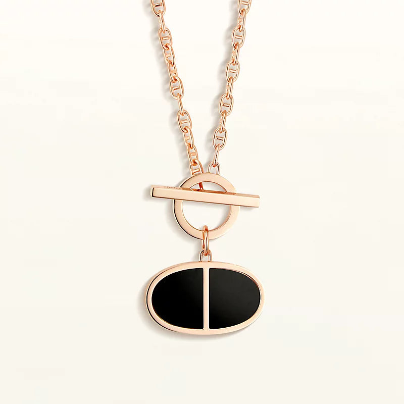 [Glimmer]CHAINE VERSO BLACK CERAMIC NECKLACE