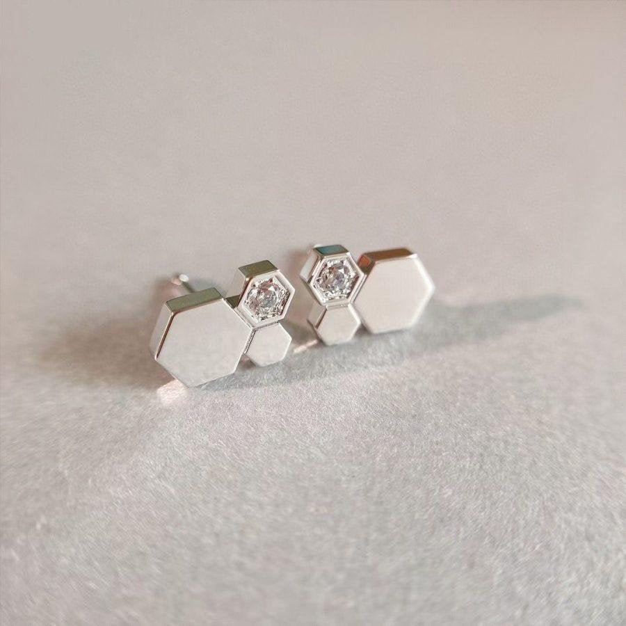 [Glimmer]BEE LOVE SILVER DIAMOND EARRINGS