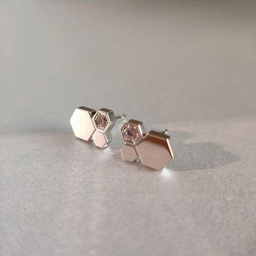 [Glimmer]BEE LOVE SILVER DIAMOND EARRINGS