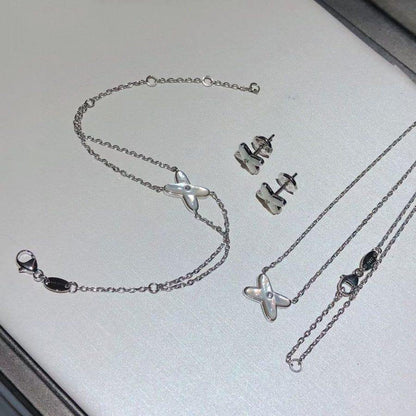 [Glimmer]JEUX BRACELET WHITE MOP SILVER 1 DIAMOND