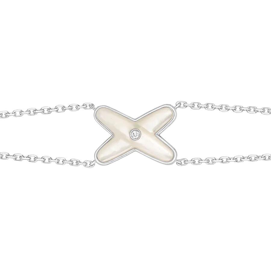 [Glimmer]JEUX BRACELET WHITE MOP SILVER 1 DIAMOND