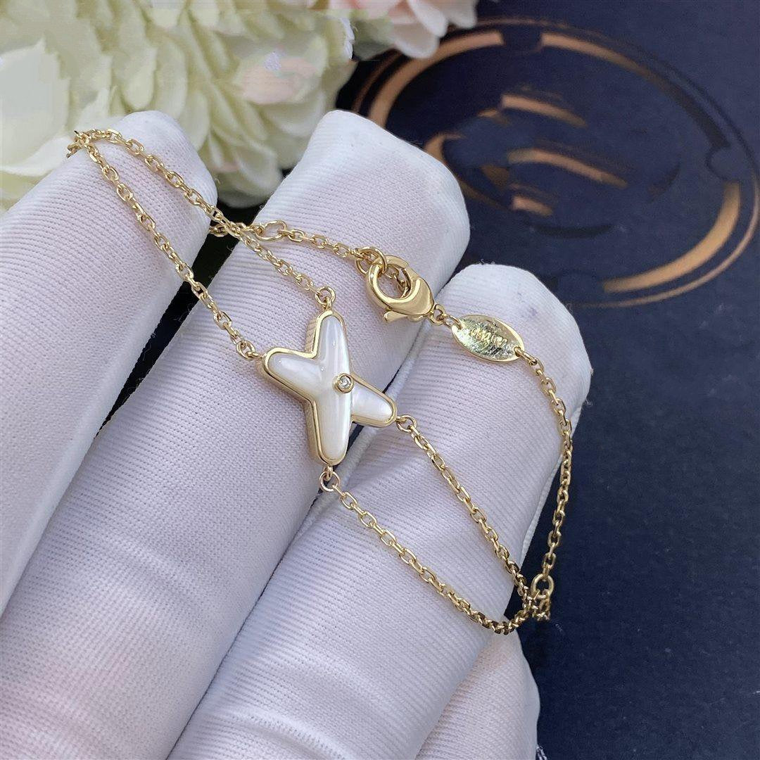 [Glimmer]JEUX BRACELET WHITE MOP GOLD 1 DIAMOND